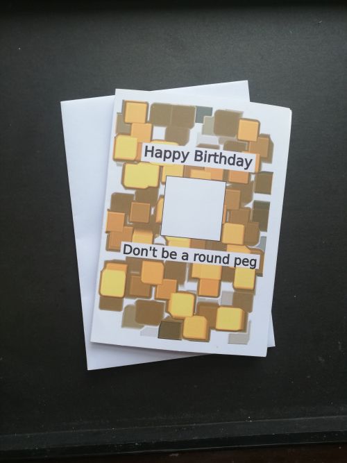 (image for) Orange Cubes Birthday Card